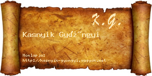 Kasnyik Gyöngyi névjegykártya