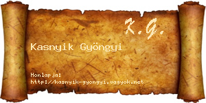 Kasnyik Gyöngyi névjegykártya